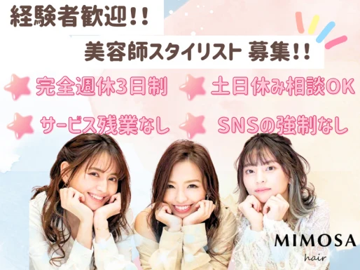 愛知県名古屋市でMIMOSA hairの求人情報イメージ #1035-10216｜サロビ！！（さろび）