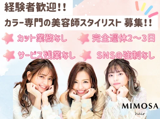 愛知県名古屋市でMIMOSA hairの求人情報イメージ #1686-10217｜サロビ！！（さろび）
